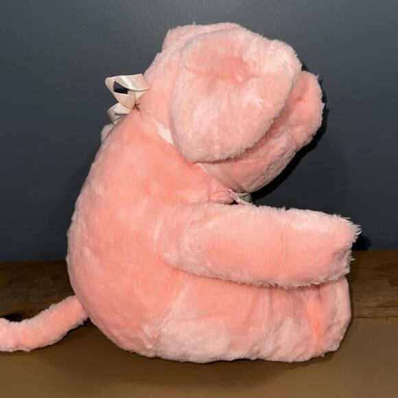 Vintage 1987 Rich's Exclusive Priscilla stuffed pink pig stuffed plush with bib - Picture 5 of 11